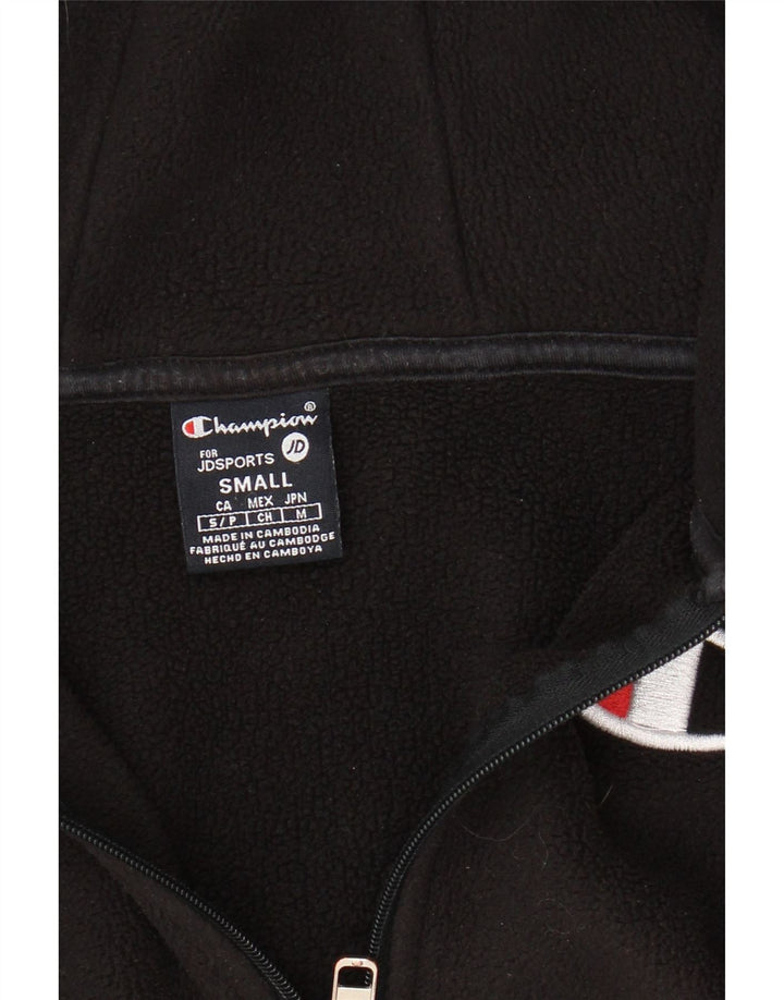 CHAMPION Womens Oversized Hooded Fleece Jumper UK 10 Small Black Polyester