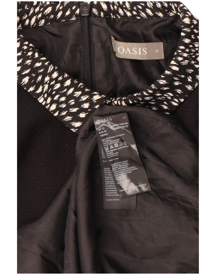 OASIS Womens Sheath Dress UK 12 Medium Black Polyester