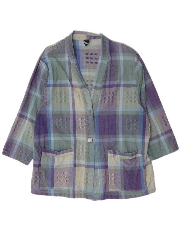 Vintage ženska jakna s 3/4 rukavima IT 52/54 2XL šareni karirani