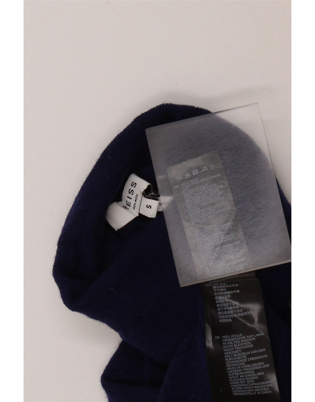 REISS Ženski džemper s rol izrezom UK 8 Mali tamnoplavi vuneni