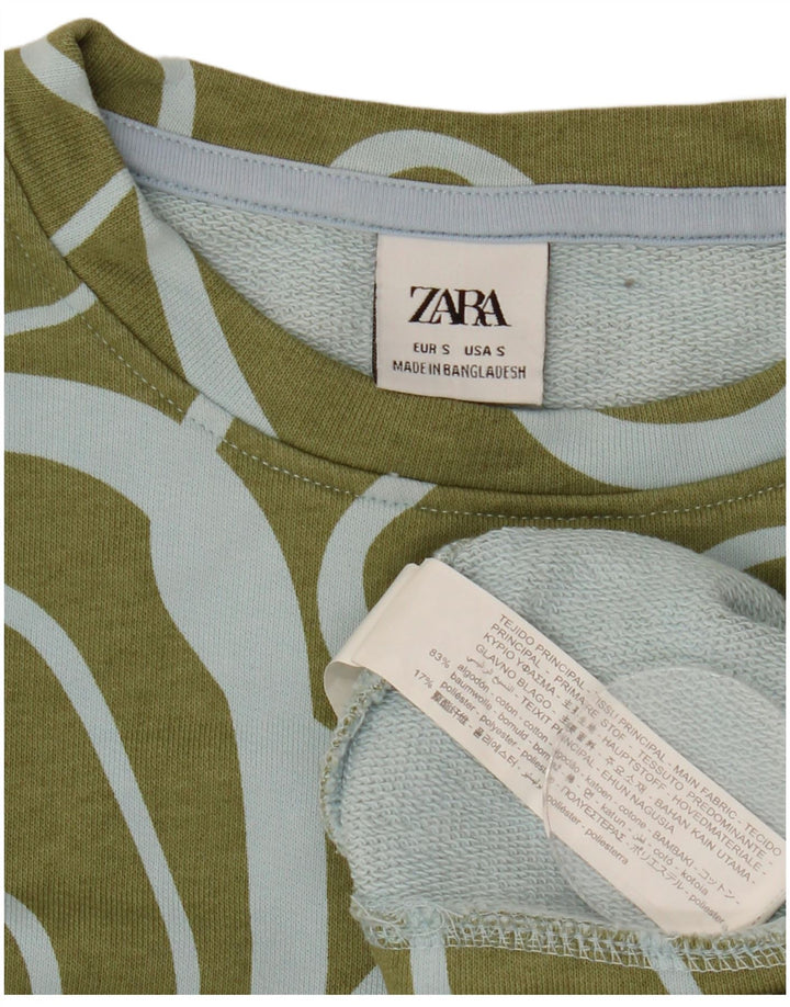 Zara ženski džemperi s apstraktnim uzorkom prekomjerne veličine UK 10 Small kaki