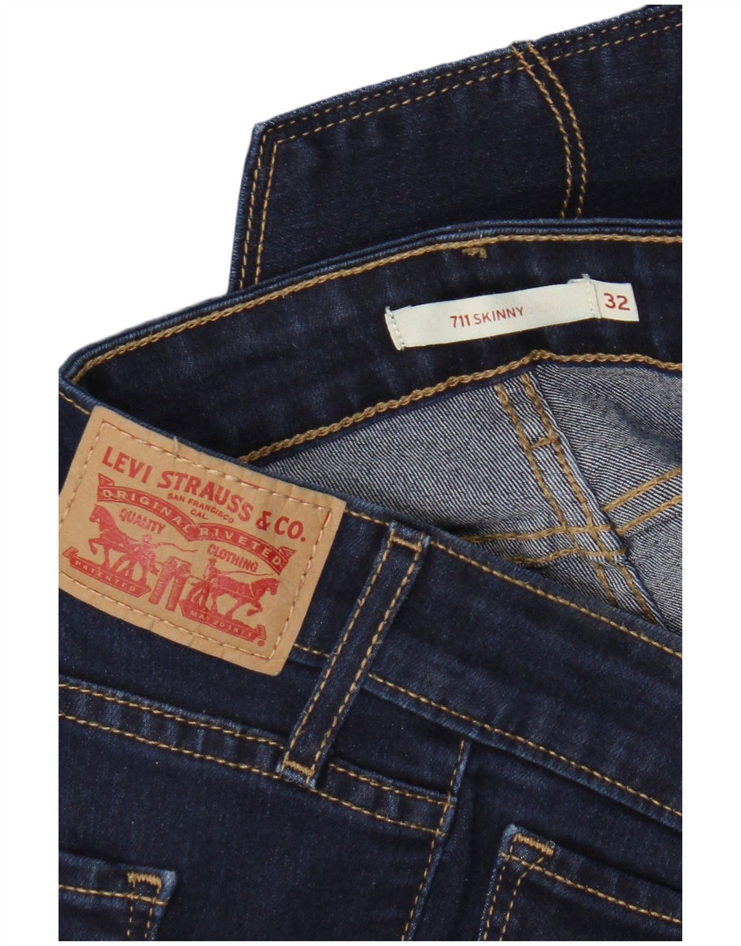 Levi's ženske 711 uske traperice W32 L29 tamnoplave