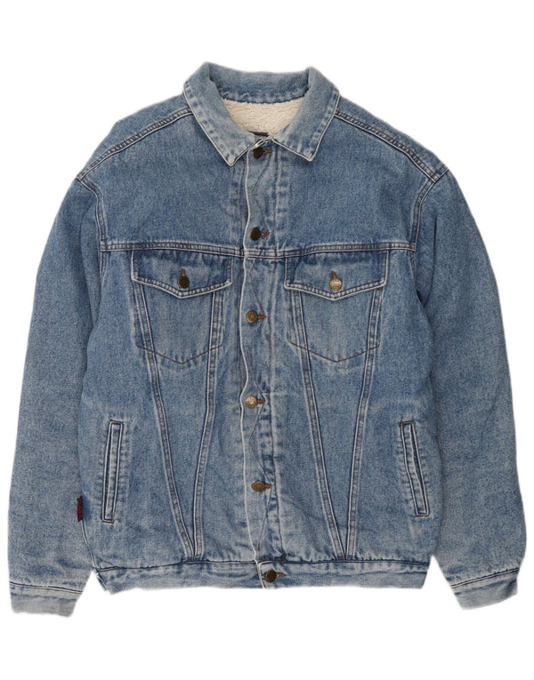 Vintage muška traper šerpa jakna UK 40 Large Blue