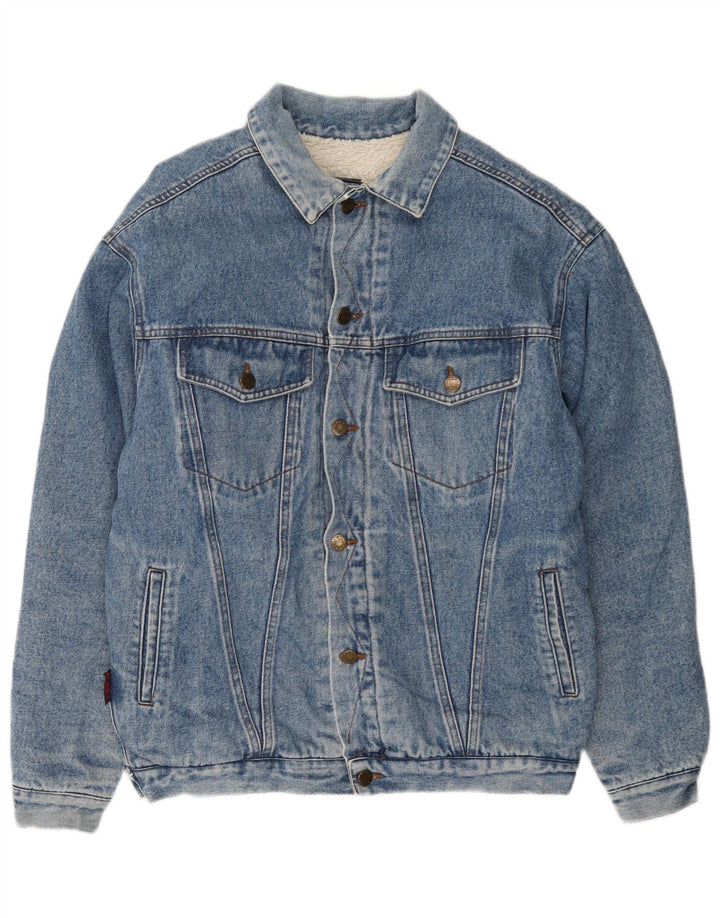 Vintage muška traper šerpa jakna UK 40 Large Blue