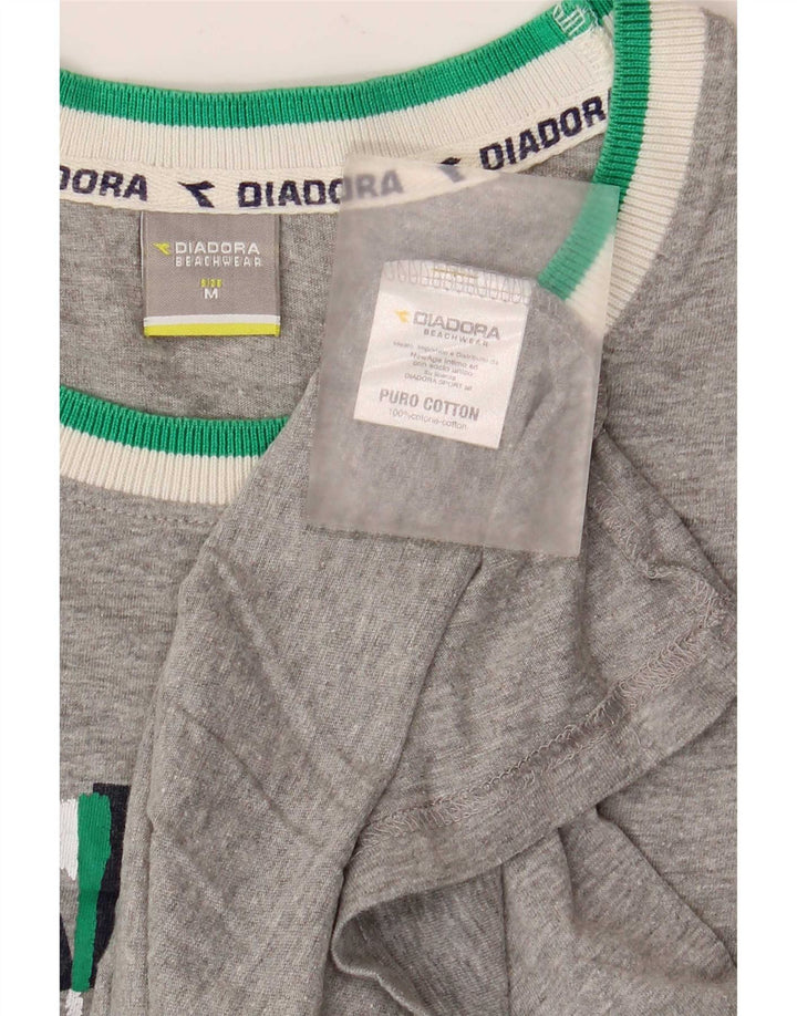 Diadora muški grafički prsluk Srednje sivi pamuk u blokovima boja