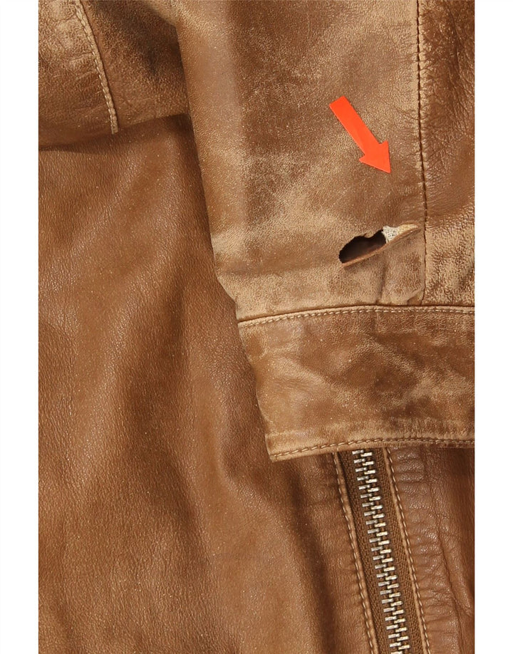 Trussardi Jeans muška kožna jakna UK 38 srednje smeđa koža