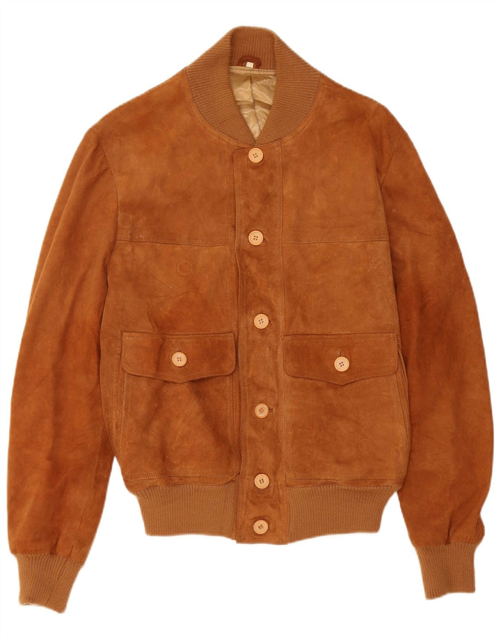 VINTAGE muška bomber jakna od brušene kože UK 38 Srednje smeđa