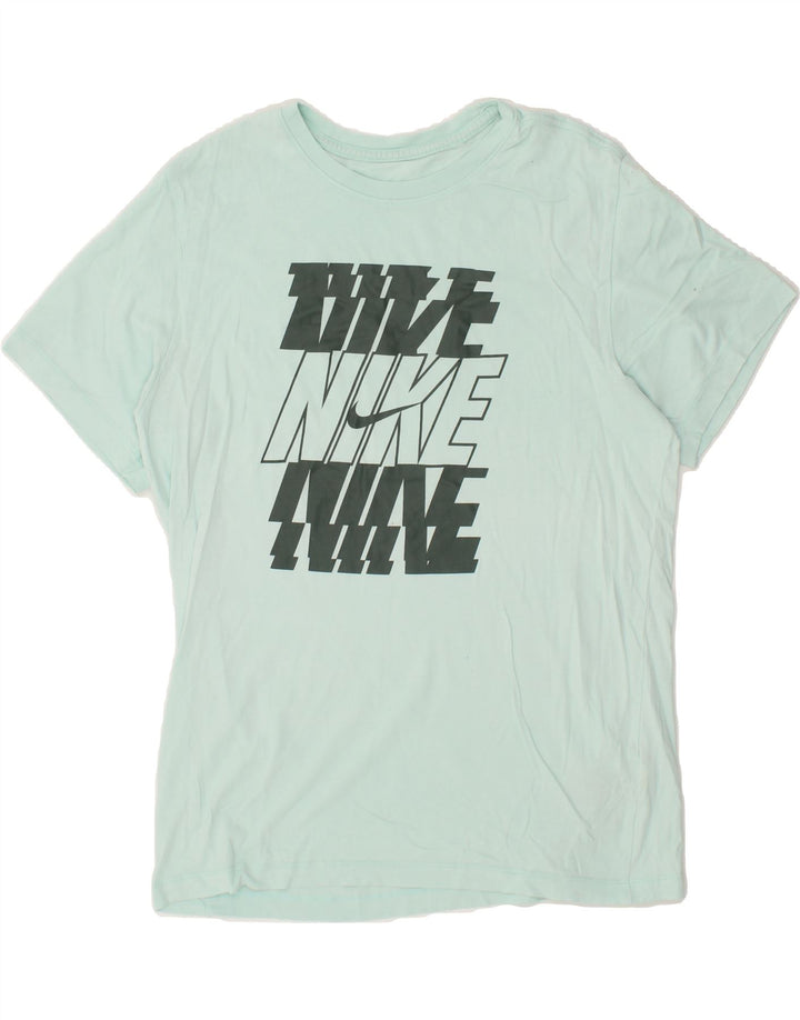 NIKE Mens Graphic T-Shirt Top Medium Blue Cotton Vintage Nike and Second-Hand Nike from Messina Hembry 