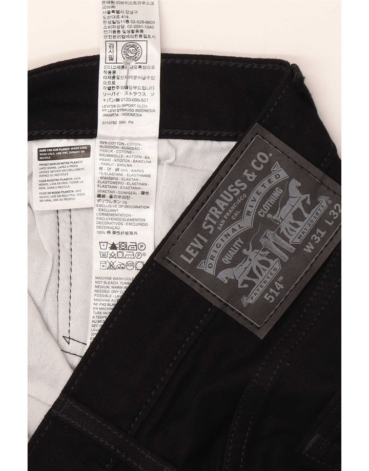 Levi's muške 514 ravne traperice W31 L32 crni pamuk