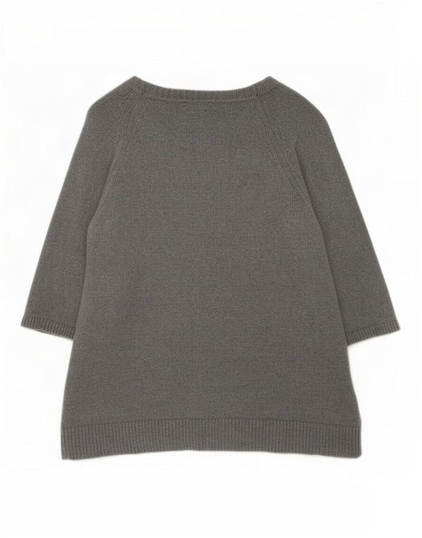 Massimo Dutti Ženski džemper s V-izrezom 3/4 rukava UK 14 Srednje siva