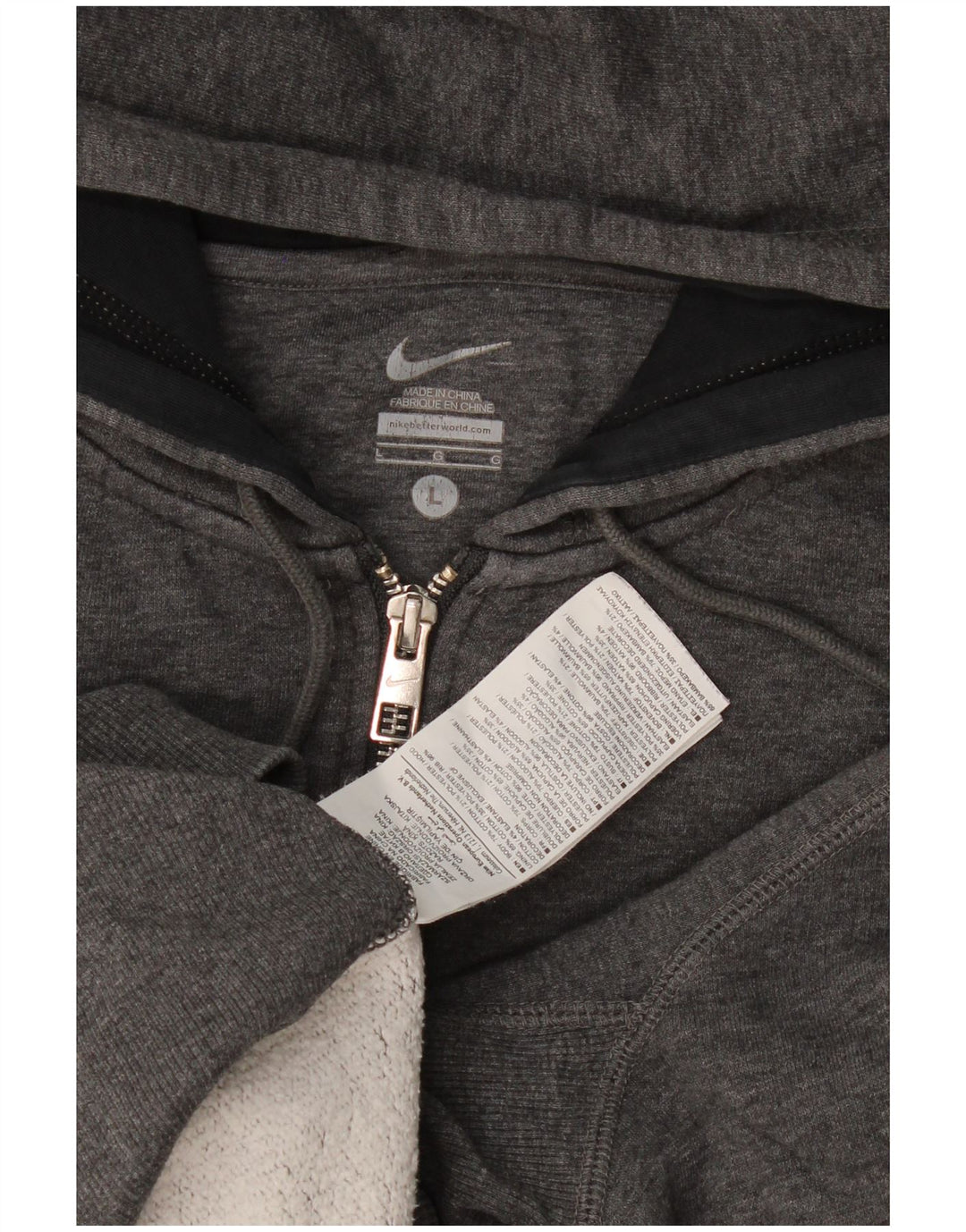 Nike muški pulover s kapuljačom na patentni zatvarač veliki sivi pamuk