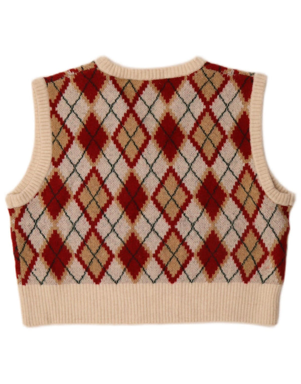 Zara ženski kratki prsluk bez rukava UK 14 srednje boje Argyle/Diamond