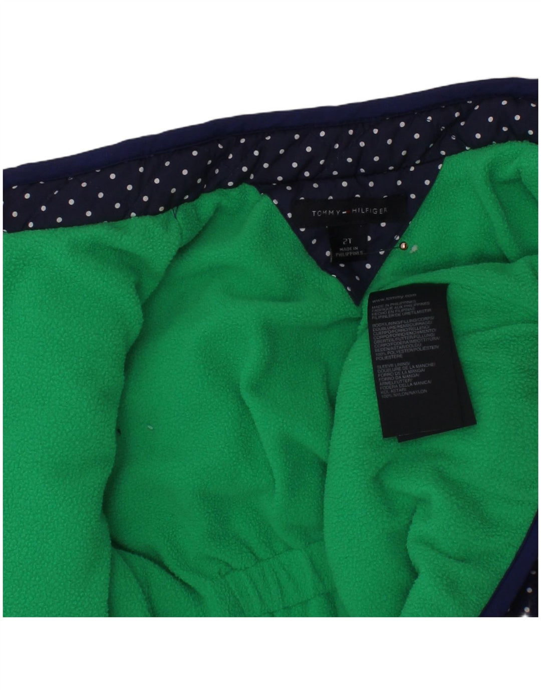 TOMMY HILFIGER Prošivena jakna za djevojčice 18-24 mjeseca tamnoplava točkasta