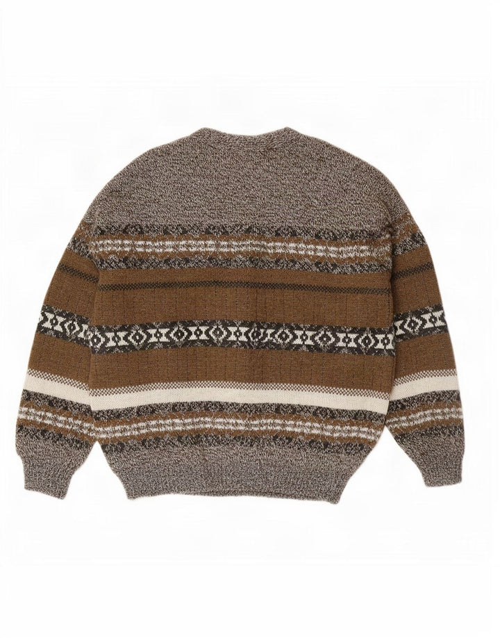 Vintage muški kardigan pulover XL sivi Fair Isle