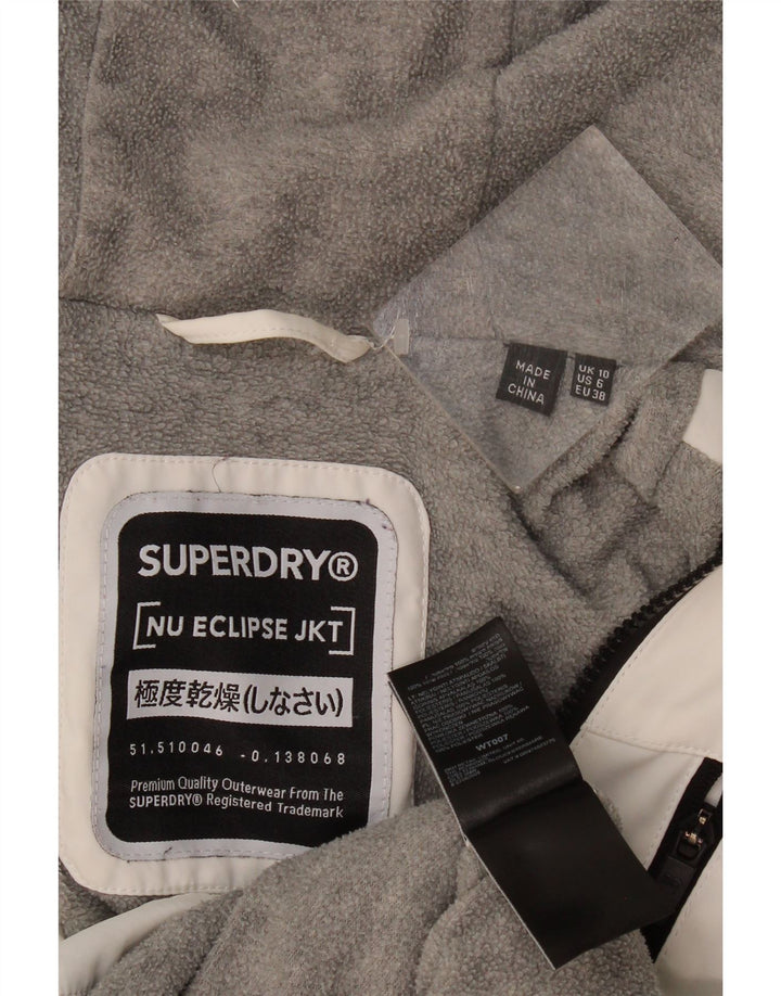 Superdry ženska velika vjetrovka s kapuljačom UK 10 Mala bijela