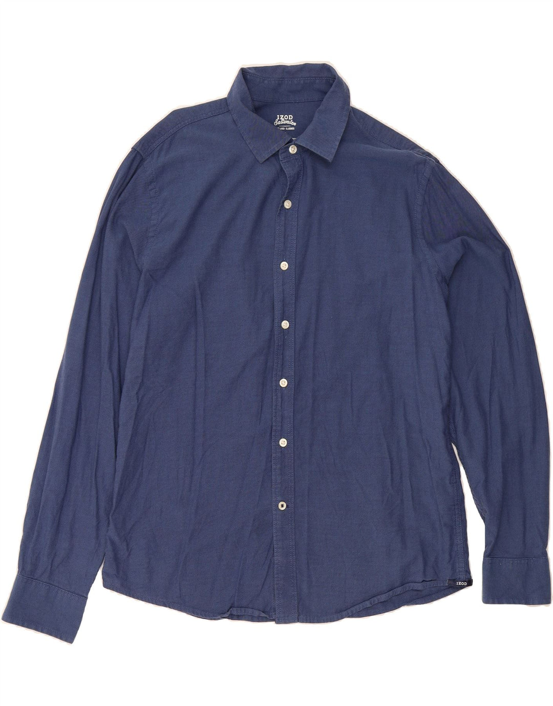 IZOD Mens Salt Water Shirt Large Navy Blue Cotton Vintage Izod and Second-Hand Izod from Messina Hembry 