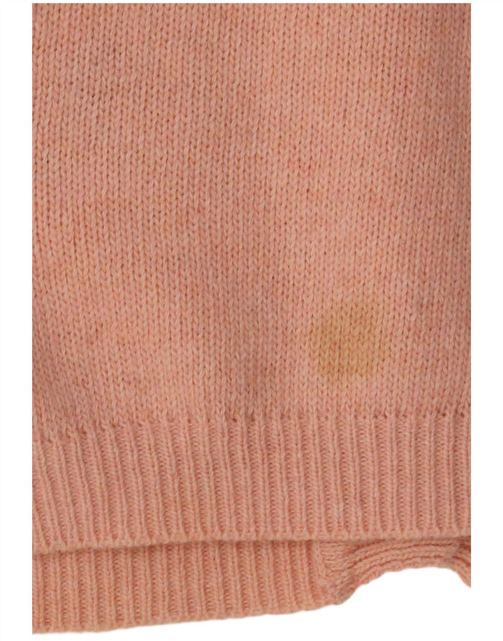 VINTAGE ženski kardigan džemper UK 16 Veliki ružičasti cvjetni vuneni