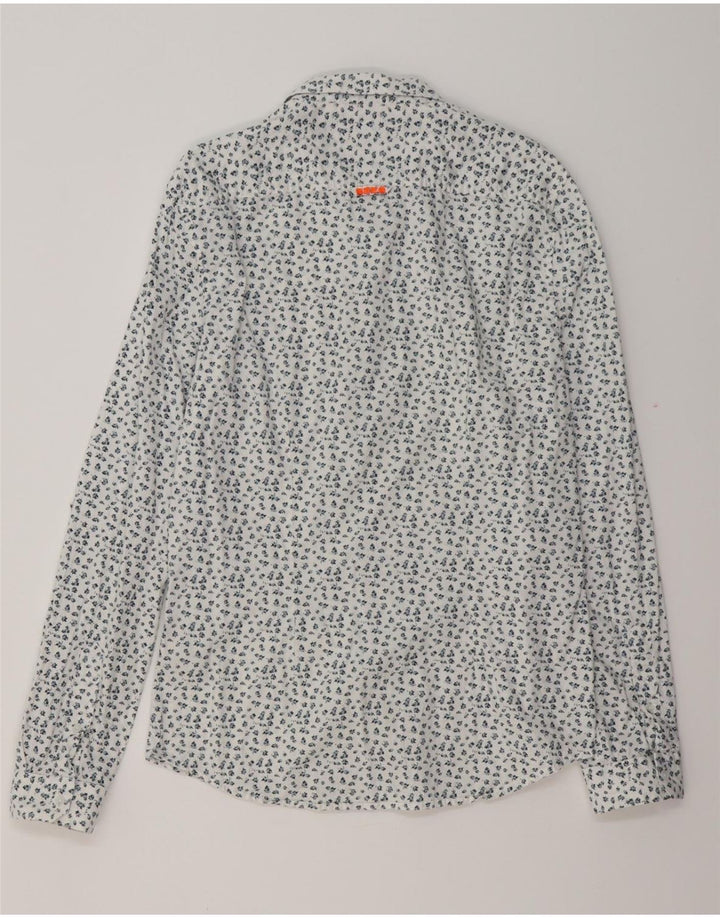 SUPERDRY muška uska košulja, veliki bijeli cvjetni pamuk