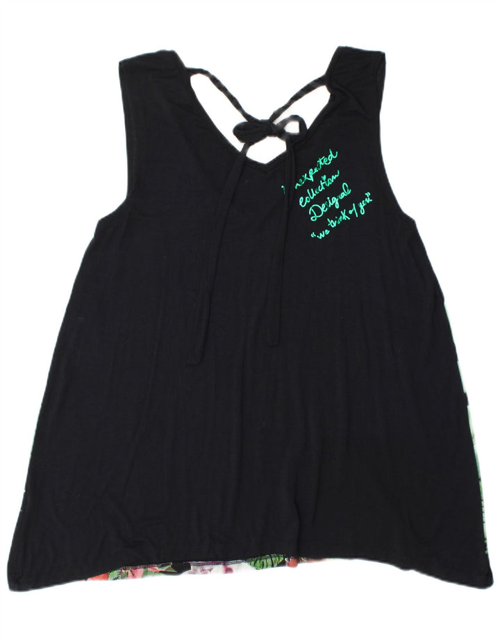 DESIGUAL Ženska majica bez rukava UK 18 XL crna cvjetna