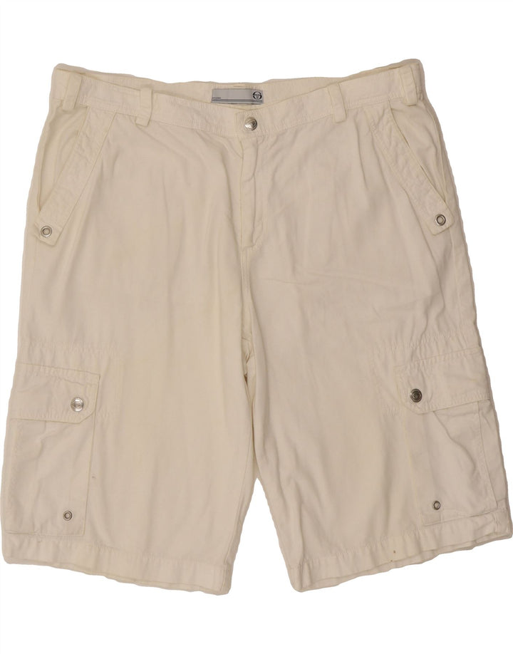 SERGIO TACCHINI Mens Cargo Shorts W38 XL Off White Vintage Sergio Tacchini and Second-Hand Sergio Tacchini from Messina Hembry 
