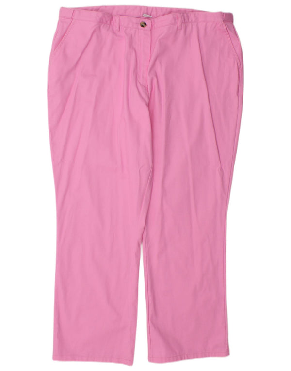 COTTON TRADERS Womens Straight Chino Trousers UK 22 3XL W44 L29 Pink
