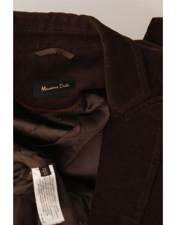 Ženska jakna od samta s 1 gumbom Massimo Dutti EU 38 mala smeđa