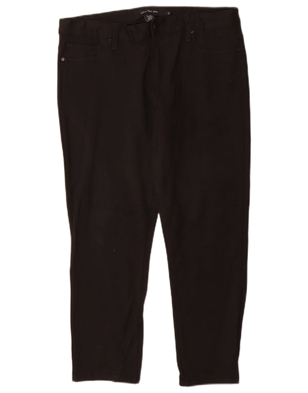 CALVIN KLEIN Ženske uske ležerne hlače US 12 Large W30 L26 crna viskoza