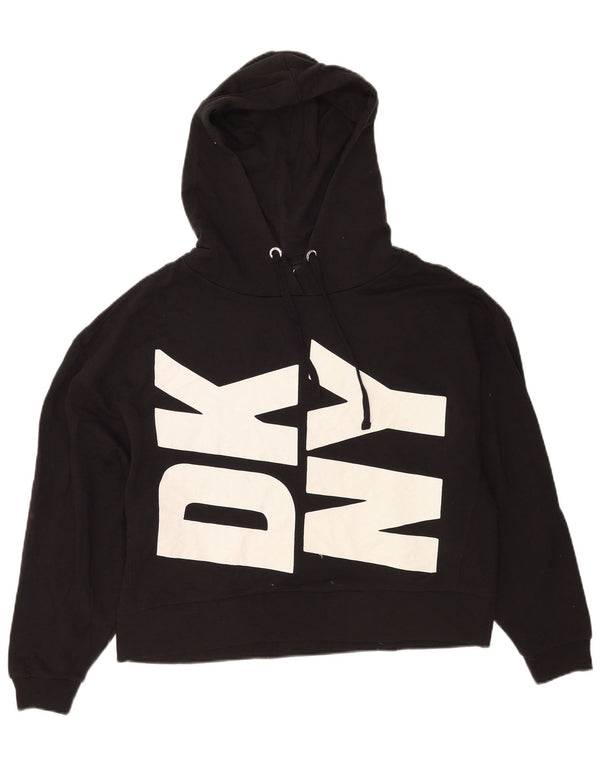 Dkny Ženska velika majica s kapuljačom s grafičkim motivima UK 10 Mali crni pamuk