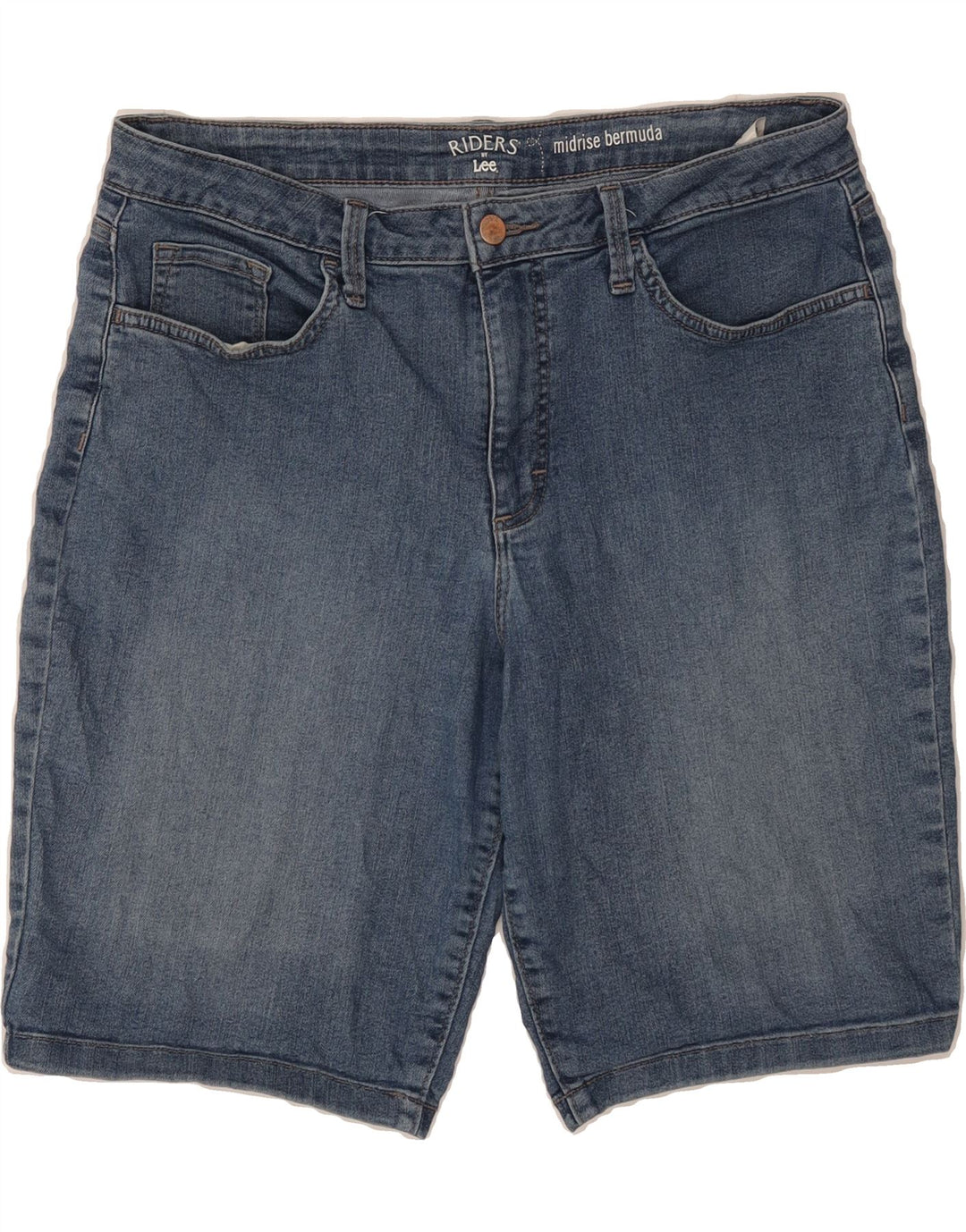 Womens Mid Rise Bermuda Denim Shorts US 14 XL W34 Vintage Lee and Second-Hand Lee from Messina Hembry 