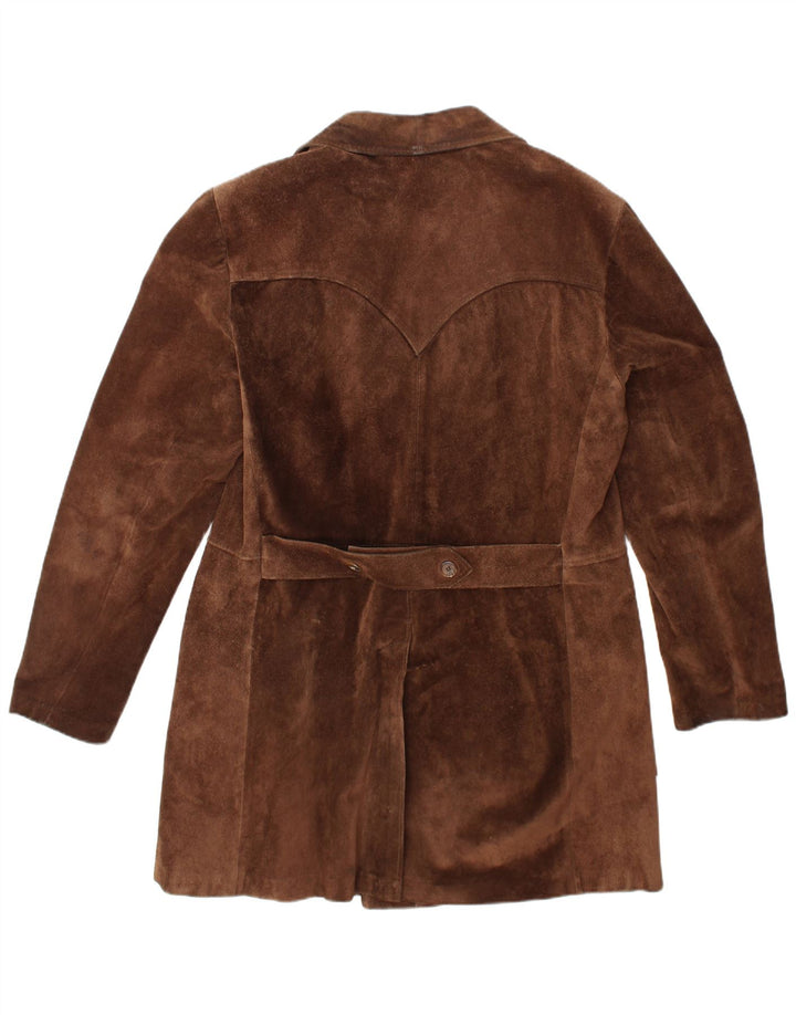 VINTAGE muški dvoredni kaput od antilopa UK 40 veliki smeđi