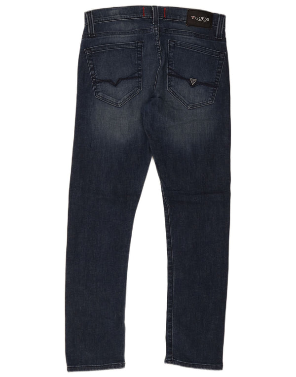 Guess Mens Mid Rise Skinny Bootcut Jeans W31 L30 Navy Blue Cotton