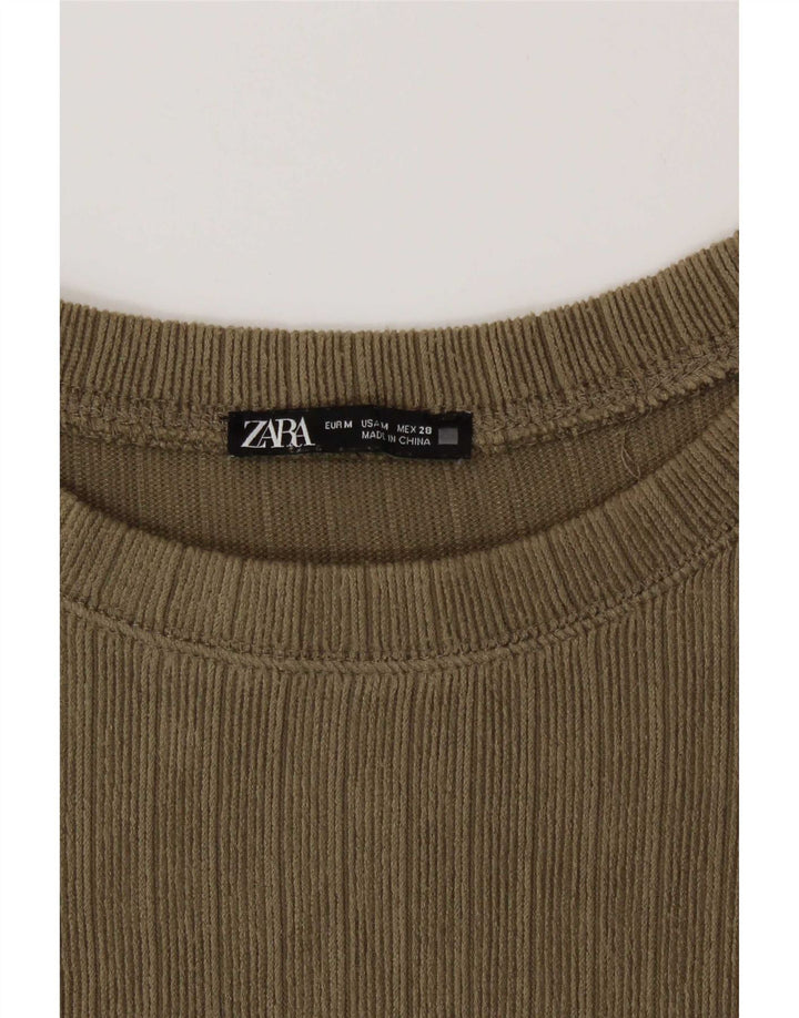 Zara ženska majica dugih rukava UK 14 srednje kaki boje
