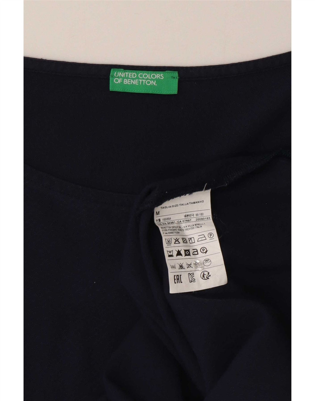 Benetton ženski gornji dio bluze s 3/4 rukavima UK 12 srednje tamnoplava viskoza