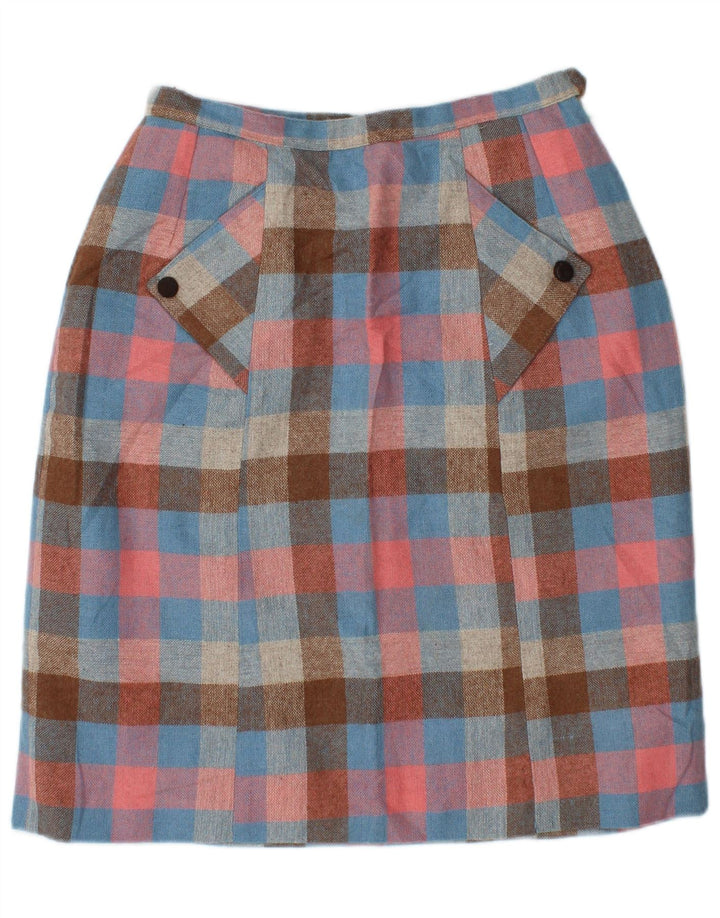 Vintage ženska pencil suknja W28 Srednje višebojni gingham
