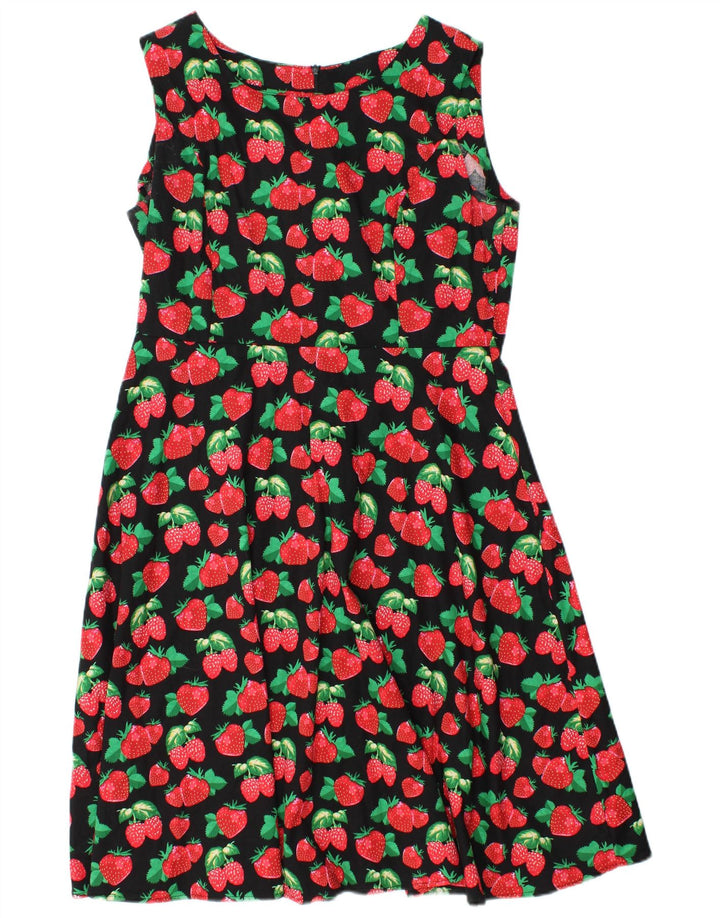 ZAFUL Ženska grafička haljina A-kroja bez rukava UK 14 srednje crna