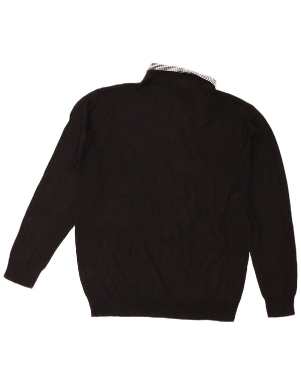 Pierre Cardin muški pulover s polo ovratnikom XL crni akril