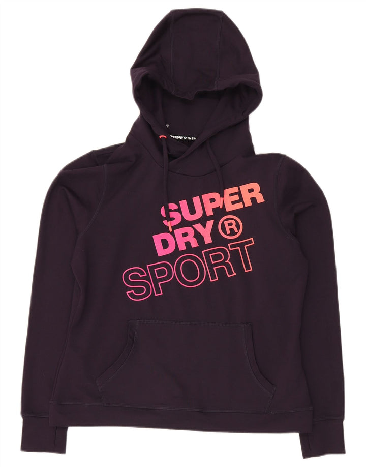 Superdry ženska majica s kapuljačom s kapuljačom UK 12 srednje ljubičaste boje od poliestera