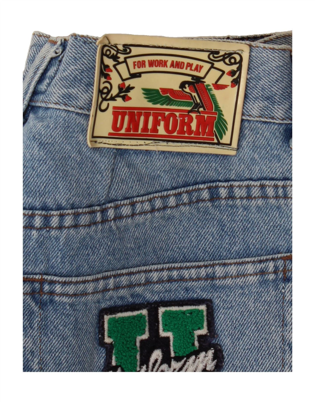 UNIFORM Womens Denim Shorts W28 Medium Blue Vintage Uniform and Second-Hand Uniform from Messina Hembry 