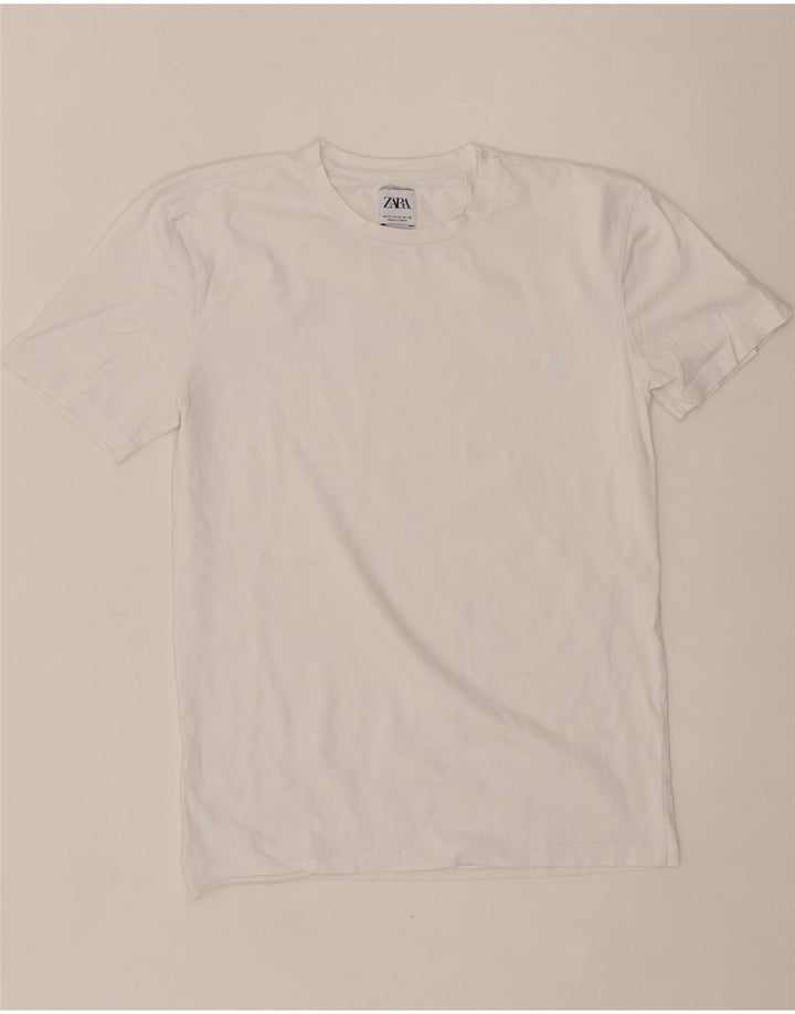 ZARA Womens Slim Fit T-Shirt Top UK 12 Medium White Vintage Zara and Second-Hand Zara from Messina Hembry 