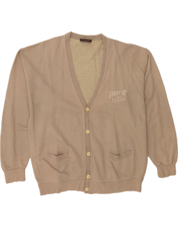 GREAT BAY Mens Cardigan Sweater XL Beige Cotton Vintage Great Bay and Second-Hand Great Bay from Messina Hembry 