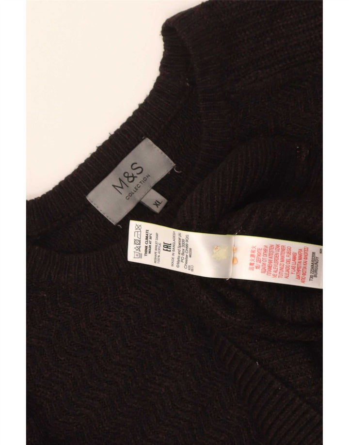 Marks & Spencer muški džemper s okruglim izrezom XL smeđi akril