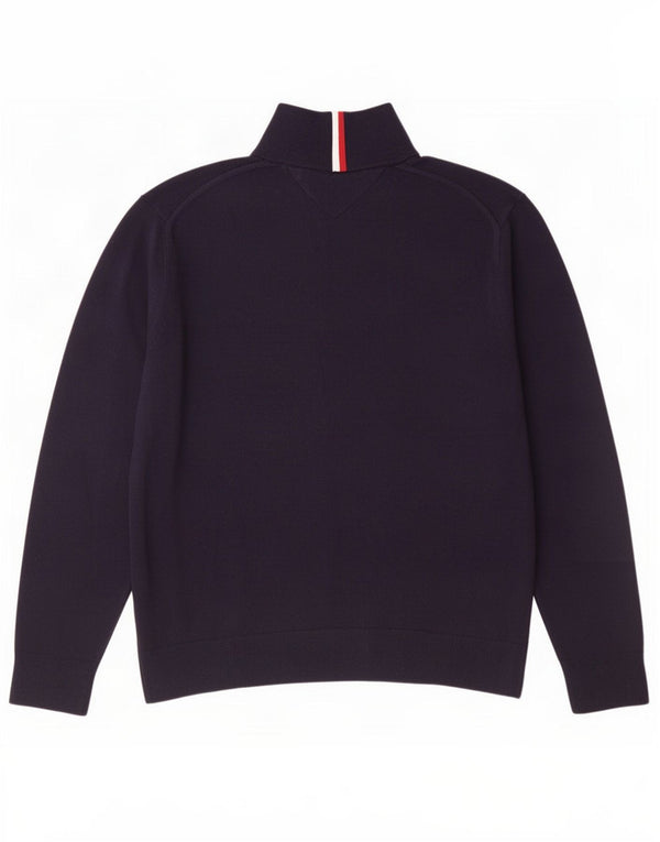 Tommy Hilfiger muški džemper s izrezom s patentnim zatvaračem XL tamnoplavi pamuk
