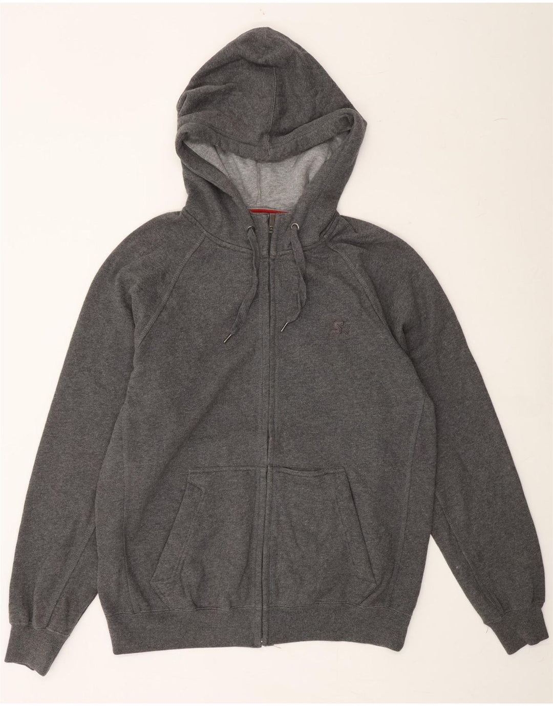 STARTER Mens Zip Hoodie Sweater UK 38/40 Medium Grey Cotton Vintage Starter and Second-Hand Starter from Messina Hembry 