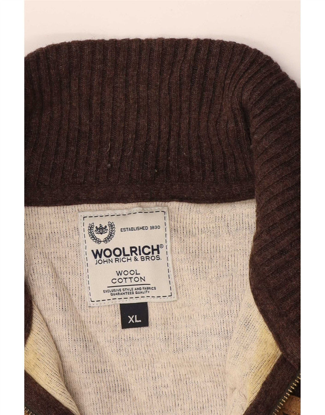 Woolrich muški grafički kardigan džemper XL smeđe vune