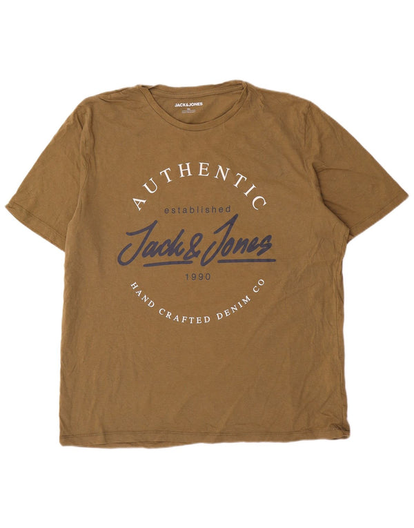 Jack & Jones, gornji dio majice s grafičkim motivima, 2XL, kaki pamuk