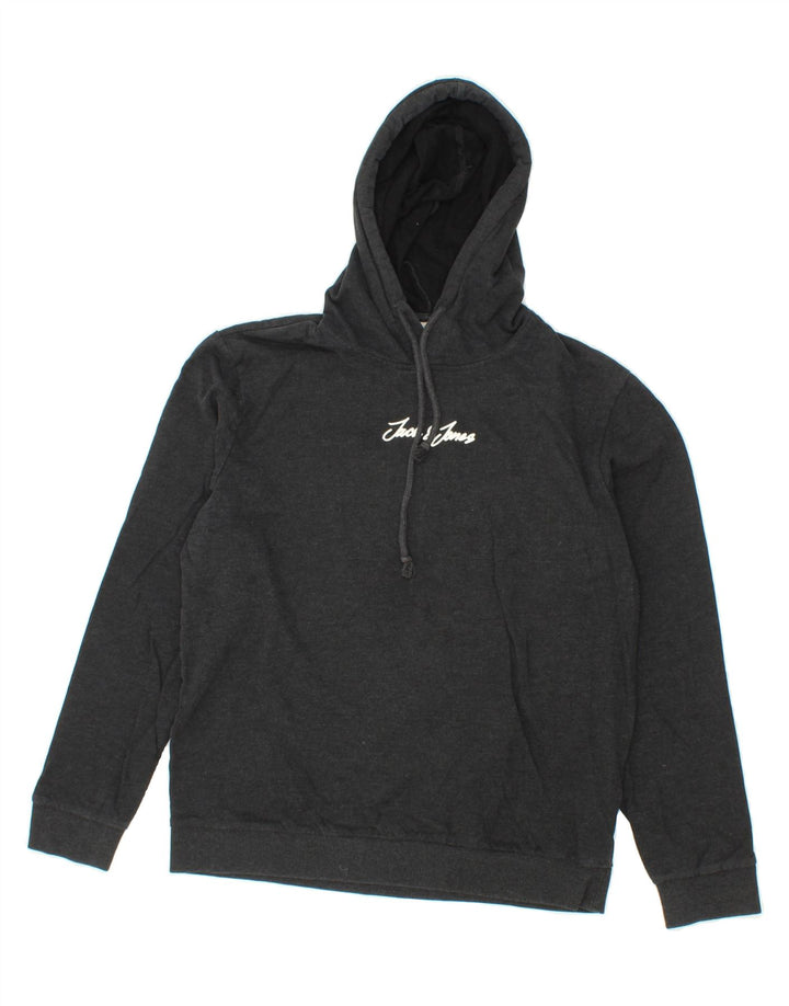JACK & JONES Mens Graphic Hoodie Jumper Medium Grey Cotton Vintage Jack & Jones and Second-Hand Jack & Jones from Messina Hembry 