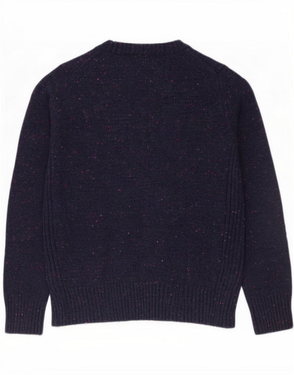 Marks & Spencer Womens Boat Neck Jumper Sweater UK 12 Medium Navy Blue