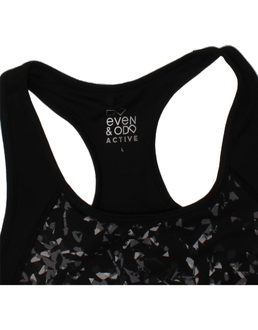 VINTAGE Womens Active Sport Bra Top UK 16 Large Black Flecked Polyester Vintage Vintage and Second-Hand Vintage from Messina Hembry 