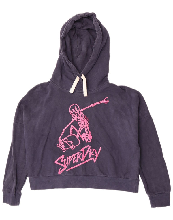 Superdry ženska prekomjerna majica s kapuljačom s kapuljačom UK 14 velika tamnoplava