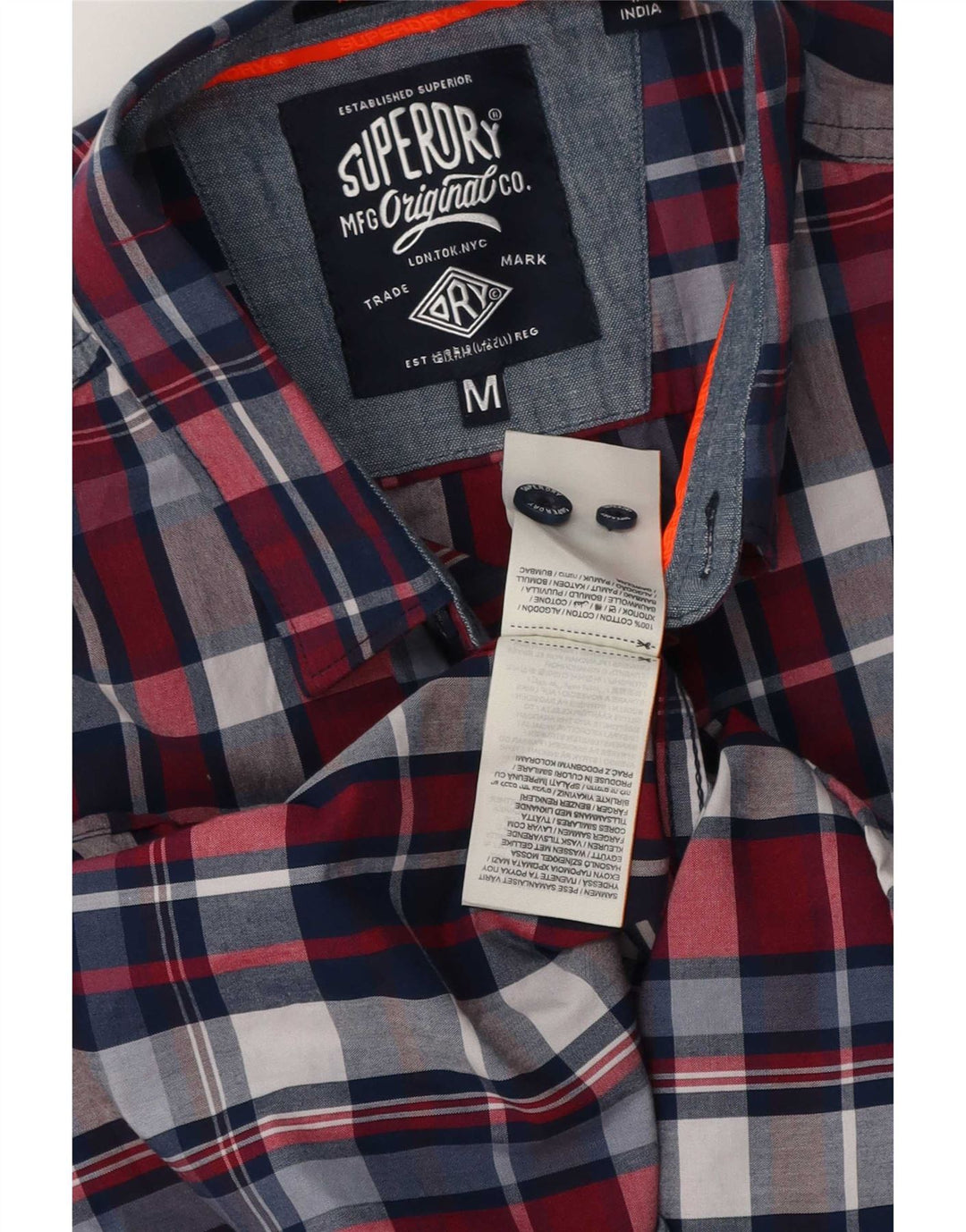 Superdry muška košulja Medium Navy Blue Check Cotton